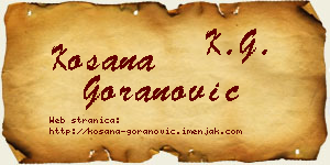 Kosana Goranović vizit kartica